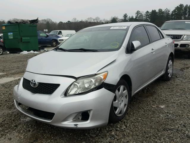 1NXBU4EE8AZ221568 - 2010 TOYOTA COROLLA BA SILVER photo 2