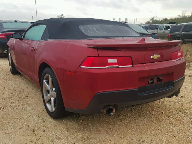 2G1FD3D38F9221258 - 2015 CHEVROLET CAMARO LT RED photo 3