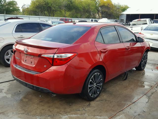 5YFBURHE6EP014807 - 2014 TOYOTA COROLLA L RED photo 4