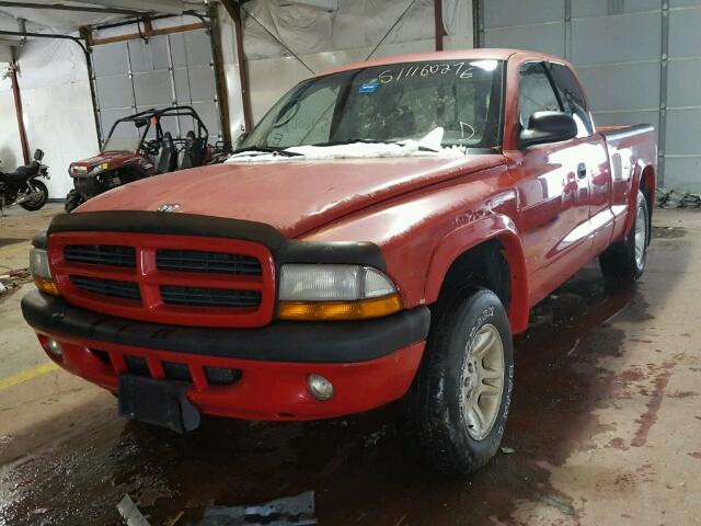 1B7GG22N91S216224 - 2001 DODGE DAKOTA RED photo 2