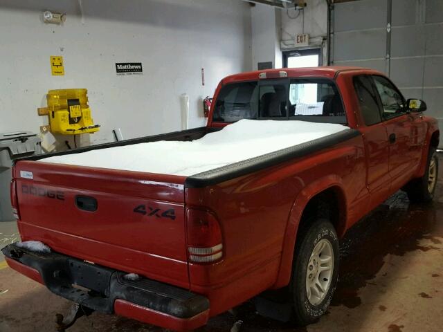 1B7GG22N91S216224 - 2001 DODGE DAKOTA RED photo 4