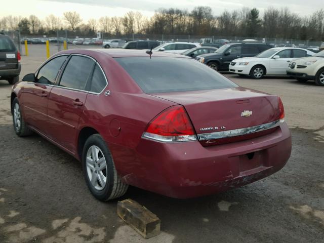 2G1WB58K569272509 - 2006 CHEVROLET IMPALA LS MAROON photo 3