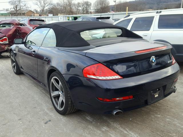 WBAEB53548CX61495 - 2008 BMW 650 I BLUE photo 3