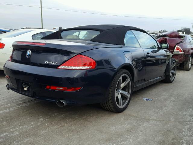 WBAEB53548CX61495 - 2008 BMW 650 I ლურჯი ფოტო 4