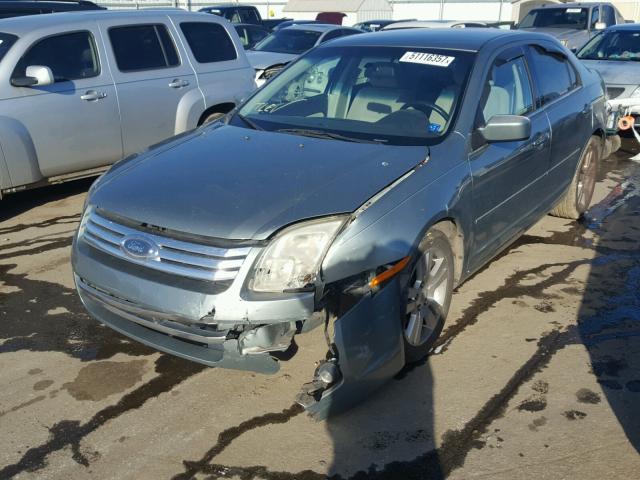 3FAFP08Z16R176823 - 2006 FORD FUSION SEL TEAL photo 2