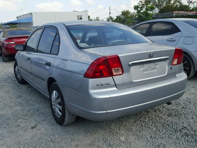 1HGES16372L075661 - 2002 HONDA CIVIC DX SILVER photo 3