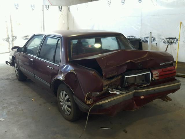 1G2HX5137HW227509 - 1987 PONTIAC BONNEVILLE BURGUNDY photo 3