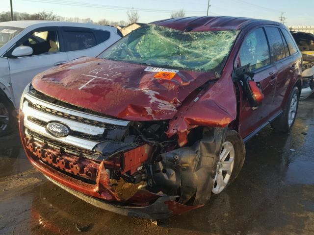 2FMDK3JC1DBC91260 - 2013 FORD EDGE SEL RED photo 2