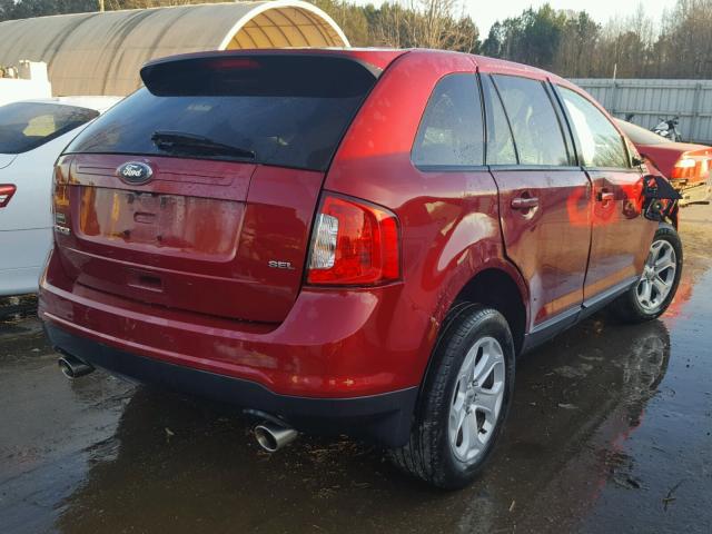 2FMDK3JC1DBC91260 - 2013 FORD EDGE SEL RED photo 4