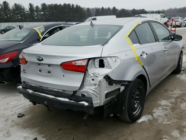 KNAFK4A68E5180379 - 2014 KIA FORTE LX SILVER photo 4