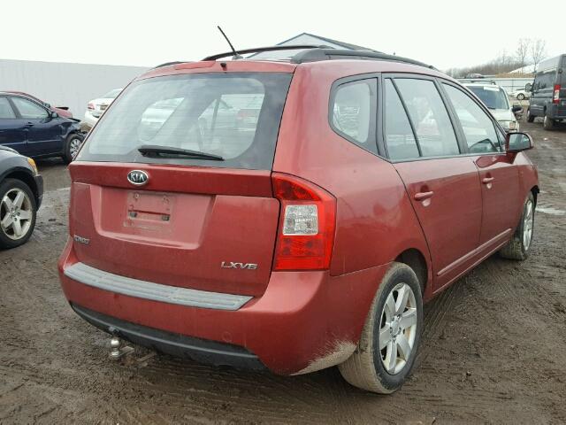 KNAFG526887206705 - 2008 KIA RONDO LX RED photo 4