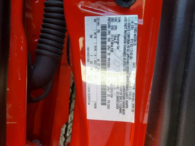 1FAHP3F28CL132490 - 2012 FORD FOCUS SE RED photo 10