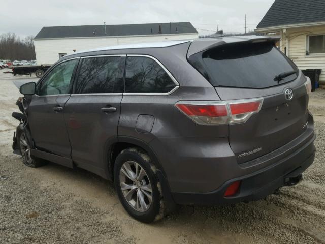 5TDJKRFH1FS080074 - 2015 TOYOTA HIGHLANDER GRAY photo 3