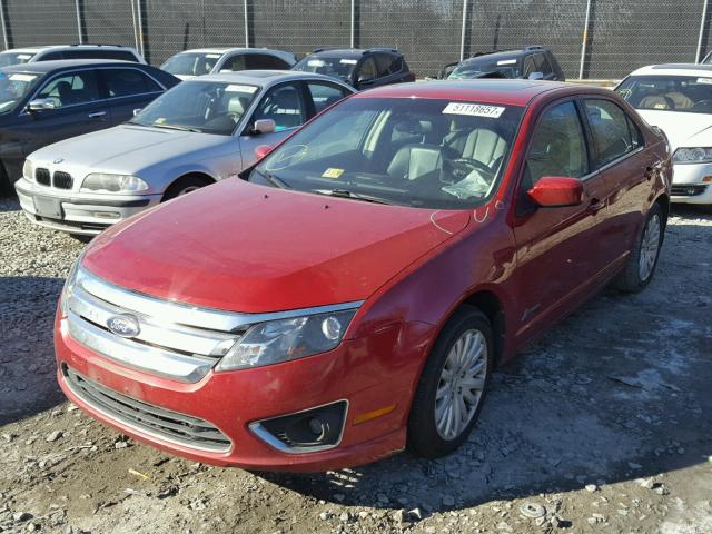 3FADP0L37BR308522 - 2011 FORD FUSION HYB RED photo 2