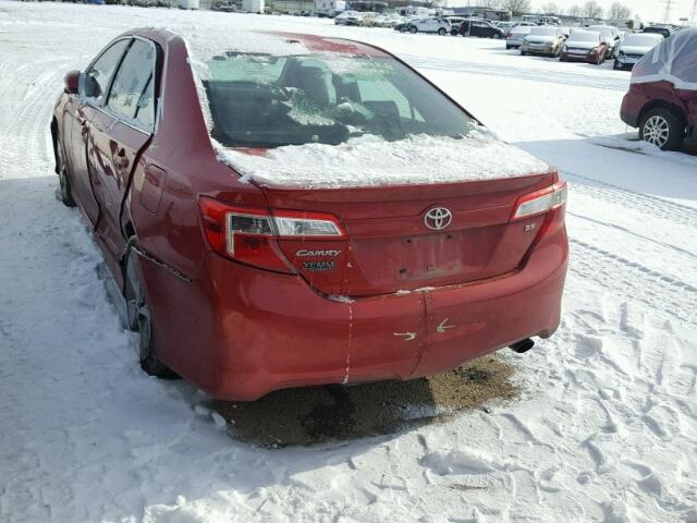 4T1BF1FK0CU629384 - 2012 TOYOTA CAMRY BASE RED photo 3