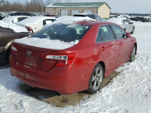 4T1BF1FK0CU629384 - 2012 TOYOTA CAMRY BASE RED photo 4