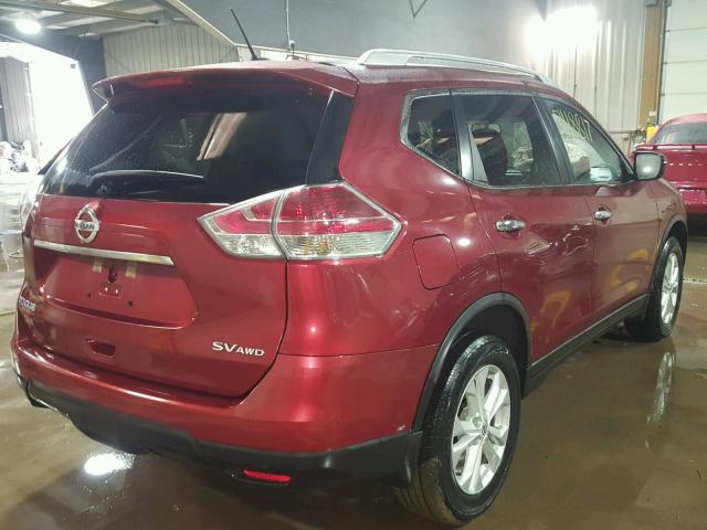 KNMAT2MV1FP570375 - 2015 NISSAN ROGUE S RED photo 4