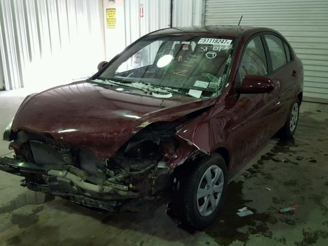 KMHCN46C28U235331 - 2008 HYUNDAI ACCENT GLS BURGUNDY photo 2