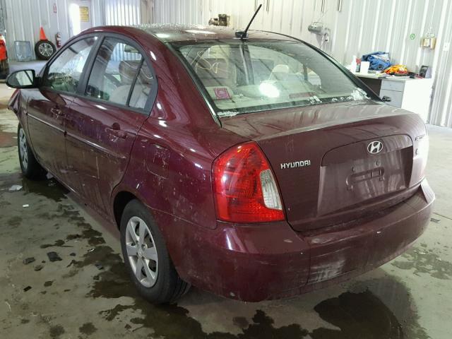 KMHCN46C28U235331 - 2008 HYUNDAI ACCENT GLS BURGUNDY photo 3