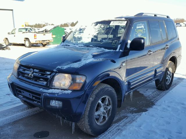 JA4MW51R12J039200 - 2002 MITSUBISHI MONTERO LI BLUE photo 2