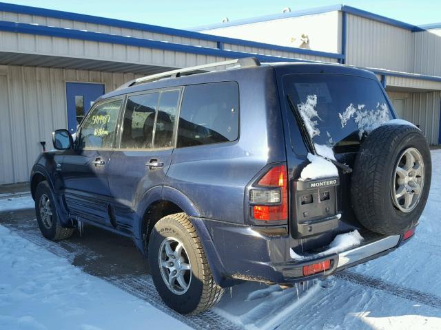 JA4MW51R12J039200 - 2002 MITSUBISHI MONTERO LI BLUE photo 3