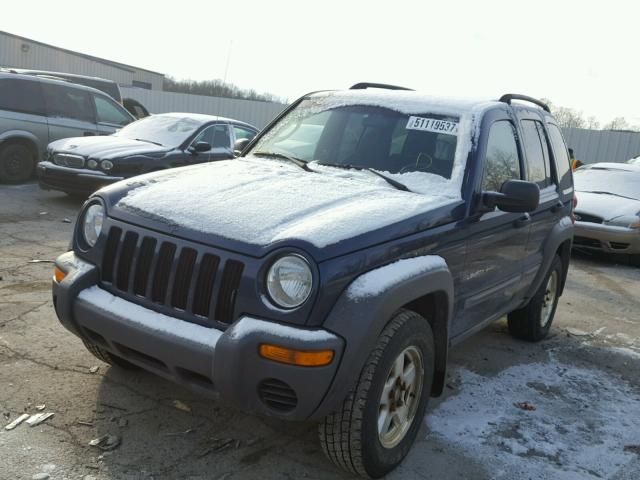 1J4GL48K32W346959 - 2002 JEEP LIBERTY SP BLUE photo 2