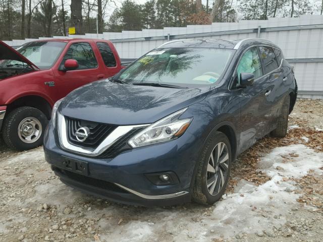 5N1AZ2MH9FN259406 - 2015 NISSAN MURANO S BLUE photo 2