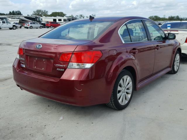 4S3BMBK65C3041334 - 2012 SUBARU LEGACY 2.5 MAROON photo 4