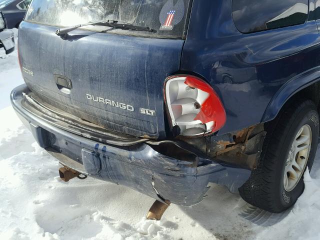 1D4HS48N63F576667 - 2003 DODGE DURANGO SL BLUE photo 9