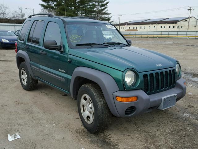 1J4GL48K24W195535 - 2004 JEEP LIBERTY SP GREEN photo 1