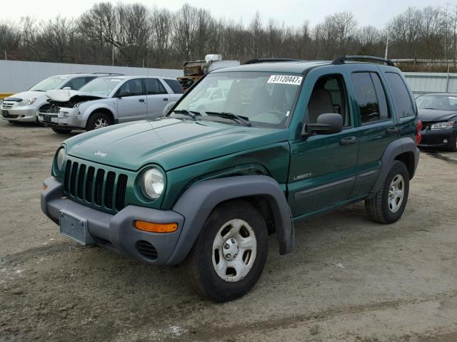 1J4GL48K24W195535 - 2004 JEEP LIBERTY SP GREEN photo 2