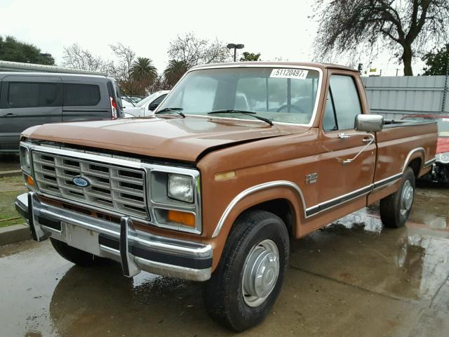 1FTHF25L5GPB86877 - 1986 FORD F250 BROWN photo 2