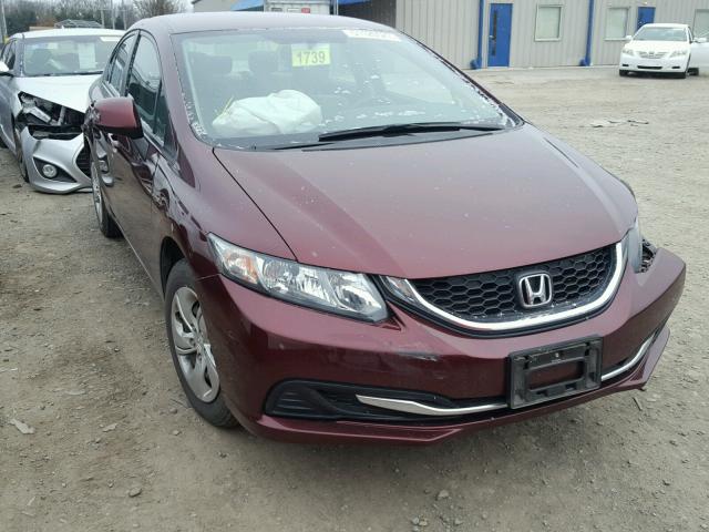 19XFB2F55DE217740 - 2013 HONDA CIVIC LX MAROON photo 1