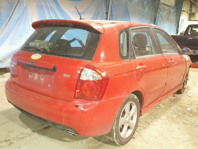 KNAFE241295024016 - 2009 KIA SPECTRA SX RED photo 4