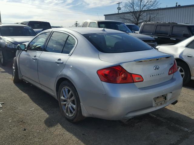 JNKBV61F88M258477 - 2008 INFINITI G35 SILVER photo 3