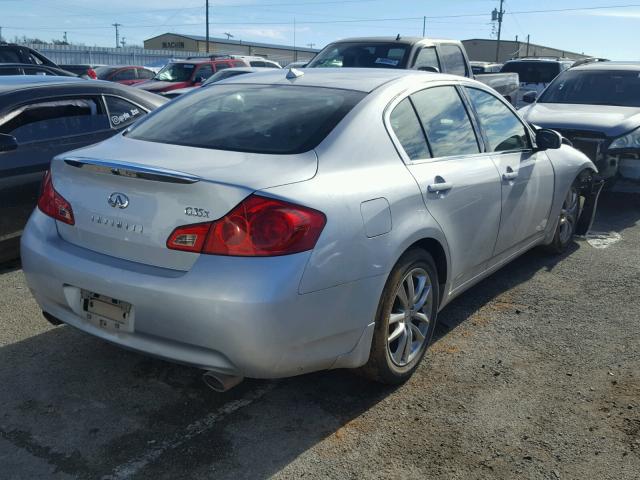 JNKBV61F88M258477 - 2008 INFINITI G35 SILVER photo 4