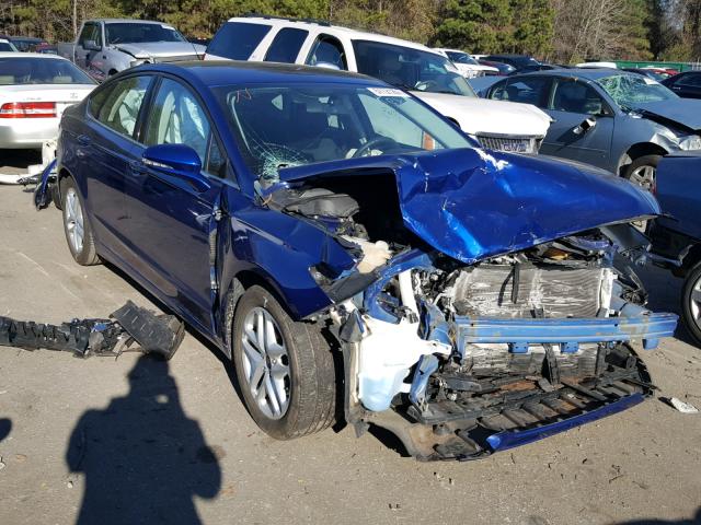 1FA6P0HD2E5378804 - 2014 FORD FUSION SE BLUE photo 1