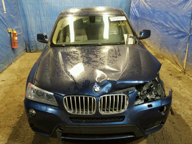 5UXWX7C57DL981601 - 2013 BMW X3 XDRIVE3 BLUE photo 9