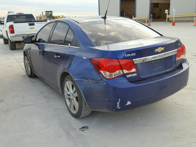 1G1PH5SC8C7303222 - 2012 CHEVROLET CRUZE LTZ BLUE photo 3