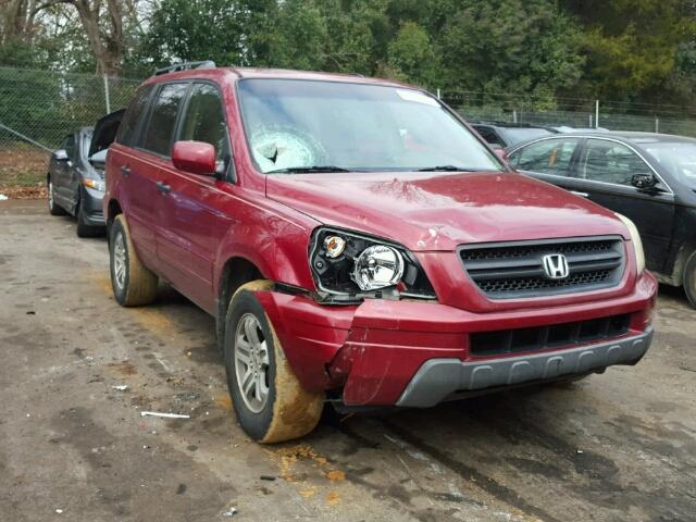 5FNYF18514B001706 - 2004 HONDA PILOT EXL RED photo 1