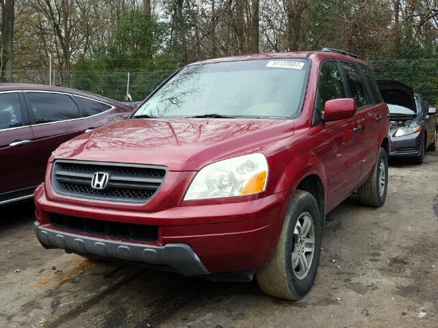 5FNYF18514B001706 - 2004 HONDA PILOT EXL RED photo 2