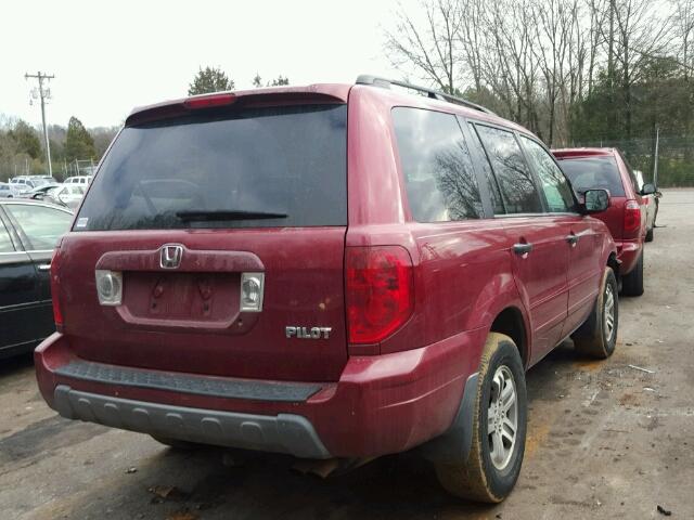 5FNYF18514B001706 - 2004 HONDA PILOT EXL RED photo 4