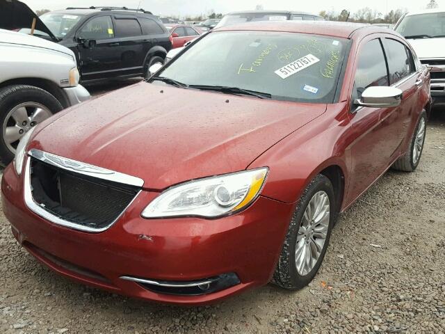 1C3CCBCG4DN505044 - 2013 CHRYSLER 200 LIMITE RED photo 2