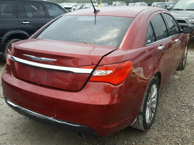 1C3CCBCG4DN505044 - 2013 CHRYSLER 200 LIMITE RED photo 4