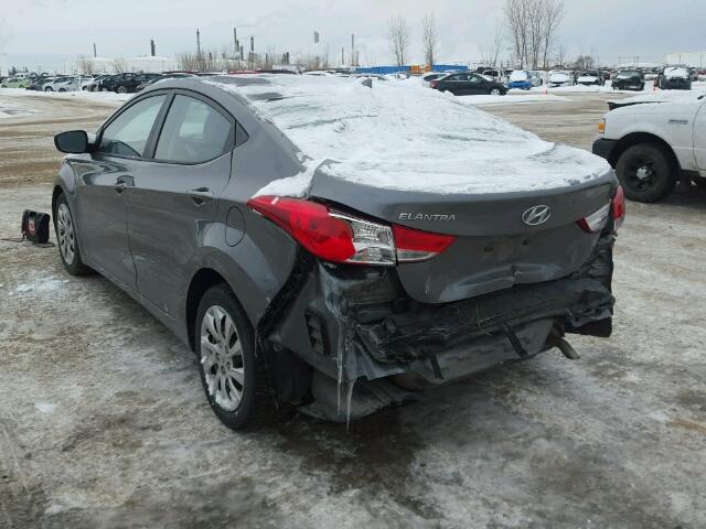 5NPDH4AE4DH313590 - 2013 HYUNDAI ELANTRA GL GRAY photo 3