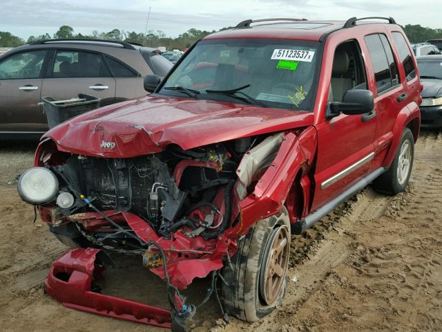 1J8GK58K37W711798 - 2007 JEEP LIBERTY LI RED photo 2