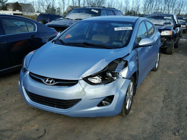 KMHDH4AE0CU435525 - 2012 HYUNDAI ELANTRA GL BLUE photo 2