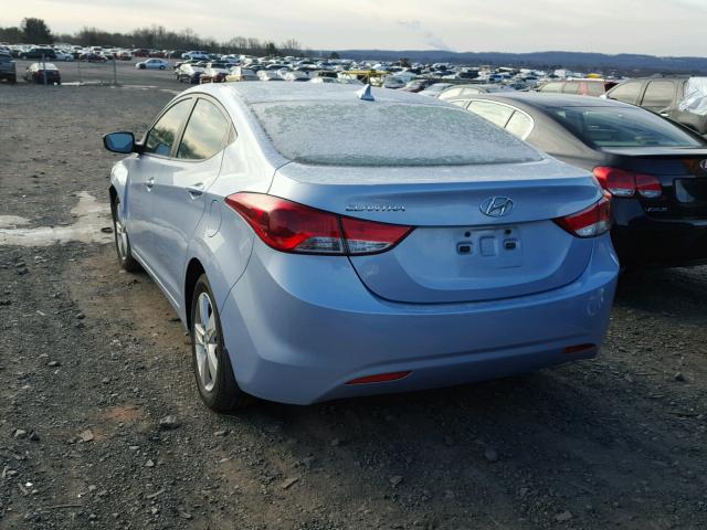 KMHDH4AE0CU435525 - 2012 HYUNDAI ELANTRA GL BLUE photo 3