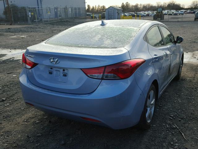 KMHDH4AE0CU435525 - 2012 HYUNDAI ELANTRA GL BLUE photo 4