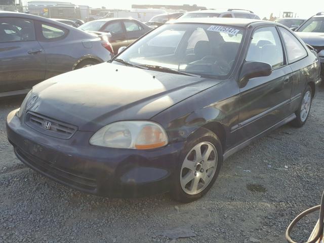 1HGEJ6227WL000834 - 1998 HONDA CIVIC DX BLACK photo 2